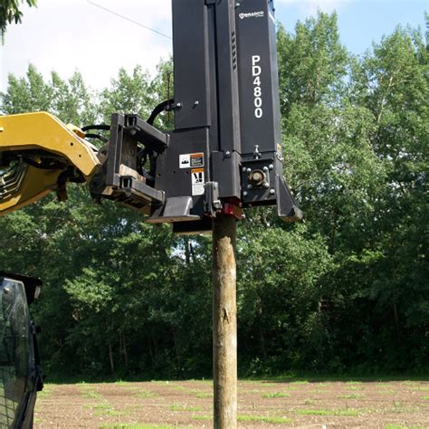 skid steer stake pounder|bradco skid steer post attachment.